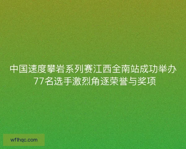 中国速度攀岩系列赛江西全南站成功举办 77名选手激烈角逐荣誉与奖项