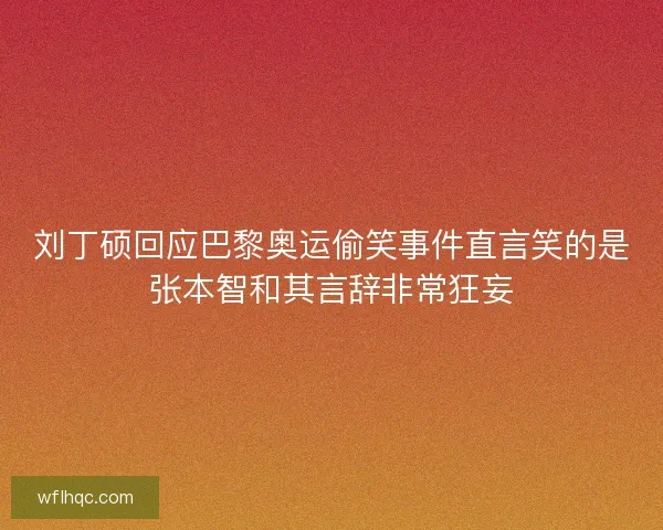刘丁硕回应巴黎奥运偷笑事件直言笑的是张本智和其言辞非常狂妄